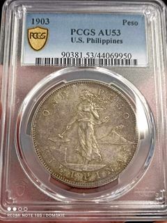 1903p 1903 One Peso USPI USA Philippines PCGS AU53 Silver Coin American Graded