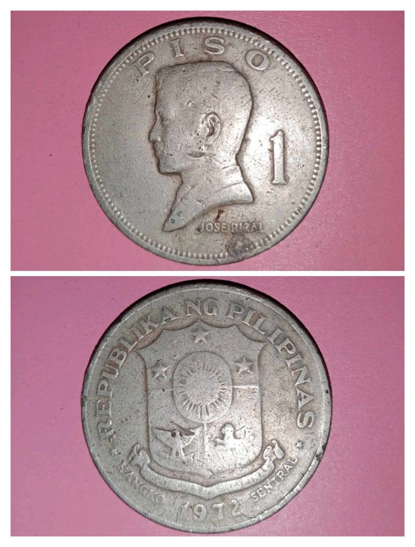 (1972) 1 Piso Coin Jose Rizal (Philippine Peso) Collectible Republika ...
