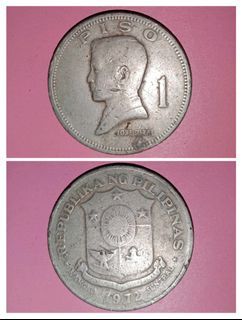 (1972) 1 Piso Coin Jose Rizal (Philippine Peso) Collectible Republika ng Pilipinas Bangko Sentral Coin Currency Collector Vintage Retro Classic Coins Currencies Filipino Money Old Antique Collection Classics Commemorative