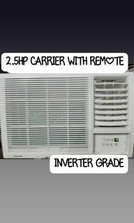 2NDHAND AIRCON 2.5HP CARRIER WITH REMOTE INVERTER GRADE ENERGY SAVER