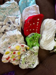 9 pcs cloth diapers with 10 pcs cloth liners