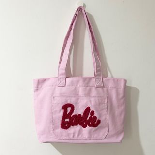 🌸 SALE 🌸 Barbie Embroidery Pink Canvas Shoulder Tote Bag