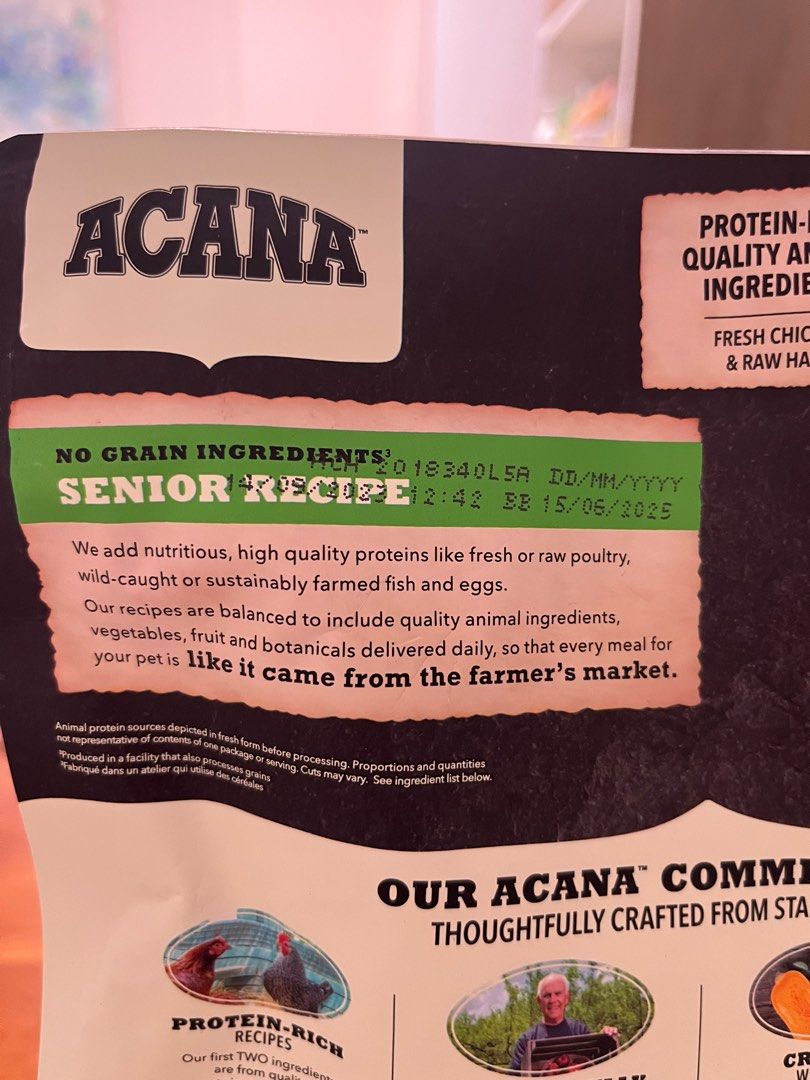 Acana Senior Recipe 2kg Pet Supplies Pet Food on Carousell