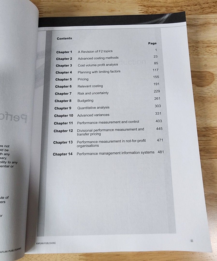 ACCA Paper F5 Performance Management Complete Text Book, Hobbies & Toys ...
