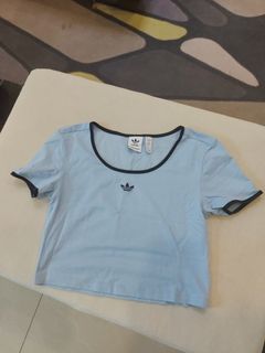 Adidas Blue Cropped Shirt Baby Tee