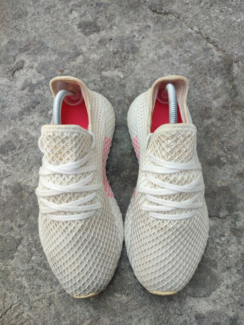 Adidas Deerupt Cloud White Shock Red Men s Fashion Footwear Sneakers on Carousell
