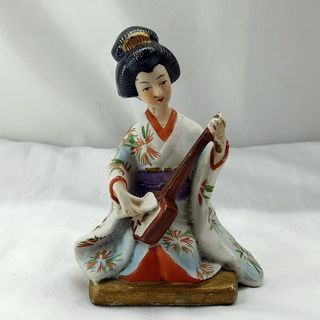AH135 Vintage Painted Bisque Porcelain Girl Figure from UK for 175