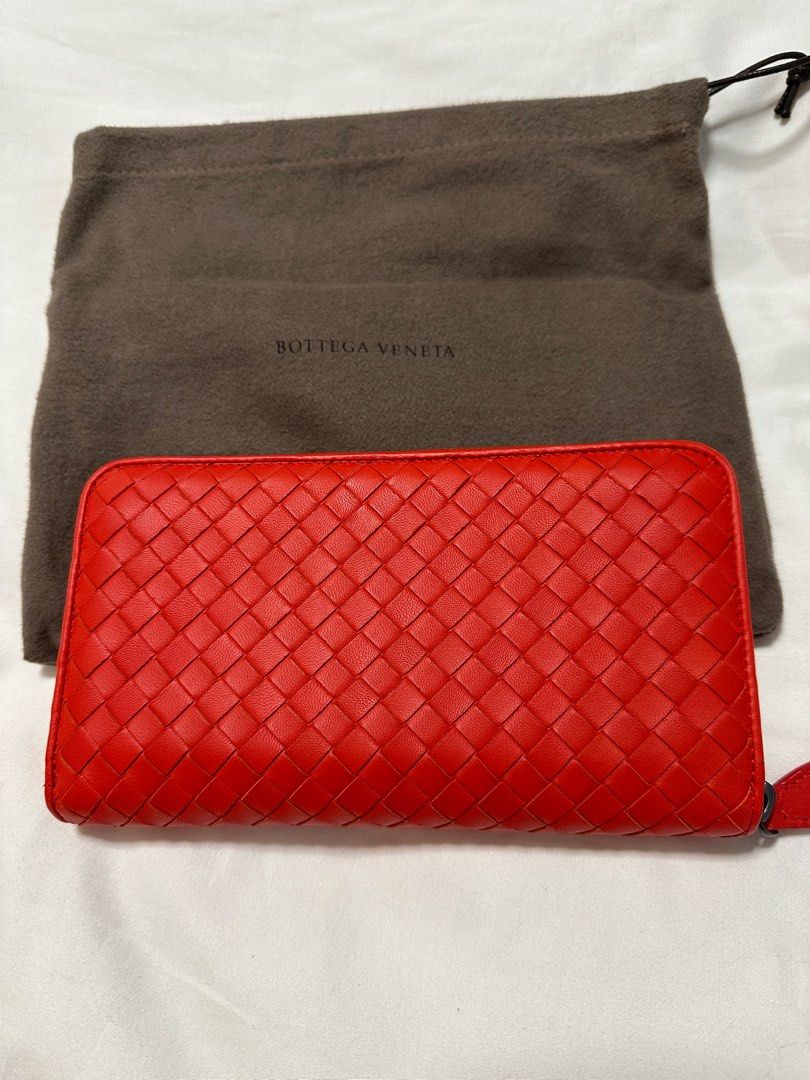 Authentic bottega veneta red long wallet for sale Women s Fashion Bags Wallets Wallets Card holders on Carousell
