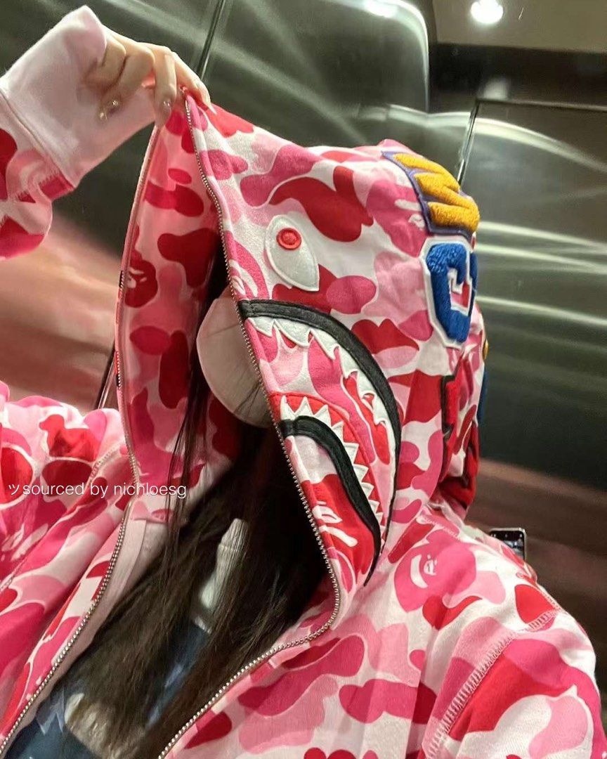 BAPE ABC CAMO SHARK FULL ZIP HOODIE Men s Fashion Tops Sets Hoodies on Carousell