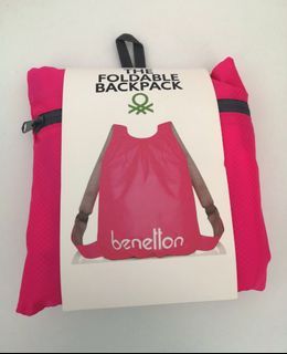 Benetton Foldable Backpack Hot Pink