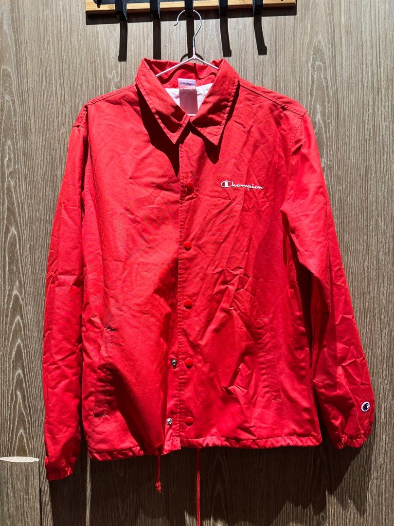 Red champion coach jacket hot sale