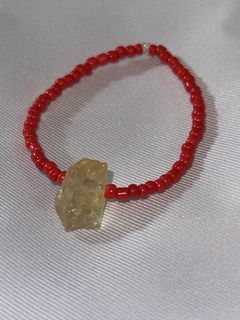 citrine bracelet with red beads