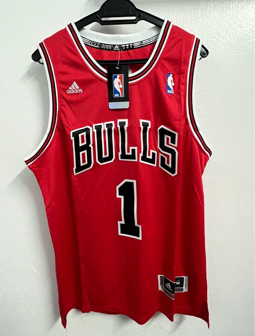 Derrick Rose Chicago Bulls 01 Red Adidas embroidered NBA jersey