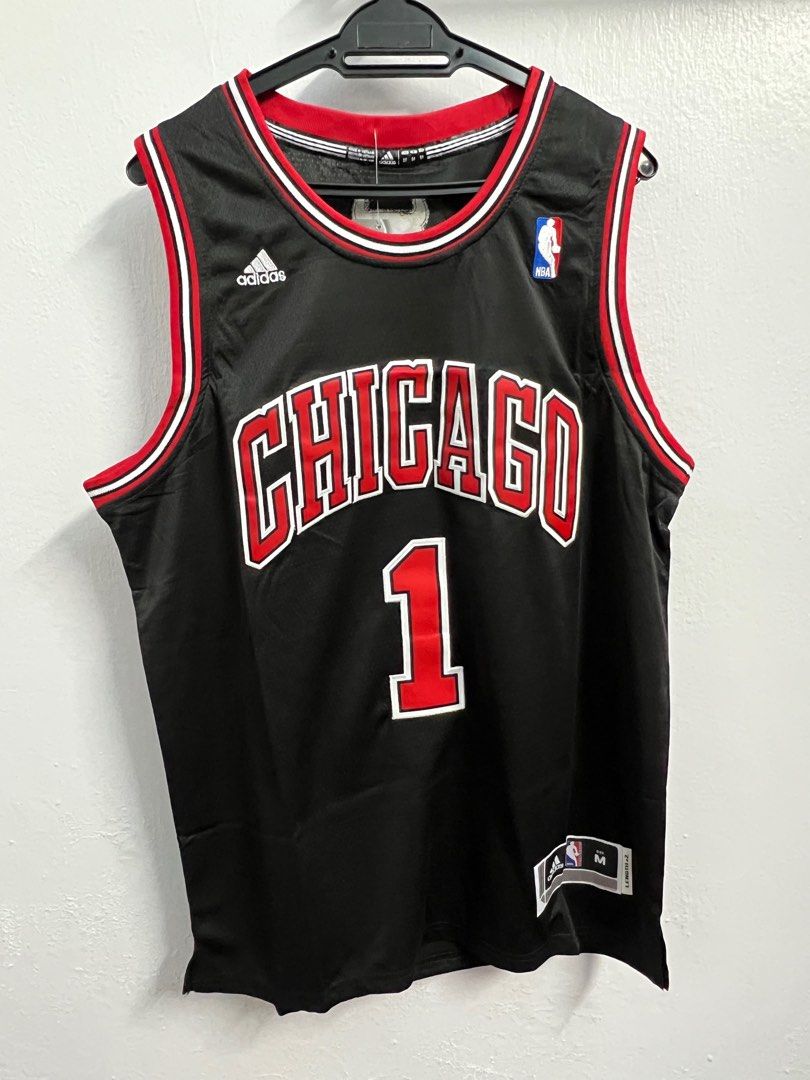 Derrick Rose Chicago Bulls 01 Black Adidas embroidered NBA jersey Men s Fashion Activewear on Carousell