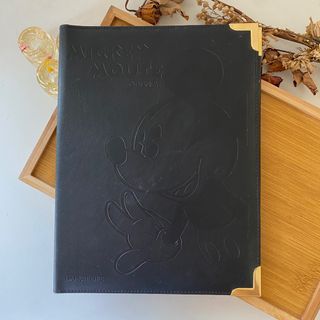 Disney Mickey Mouse Leather Padfolio Document Organizer with Gold Corners