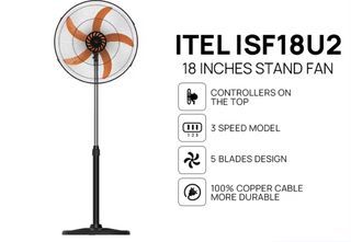 ELECTRIC FAN ISF18U2 18 inches Stand Fan | 3 Speed Model | 5 Blades Design