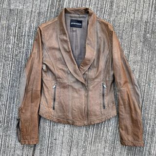 Emporio Armani Brown Leather Jacket