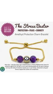 empresslolita The Stress Buster - Amethyst with Nazar Eye Bracelet Charm