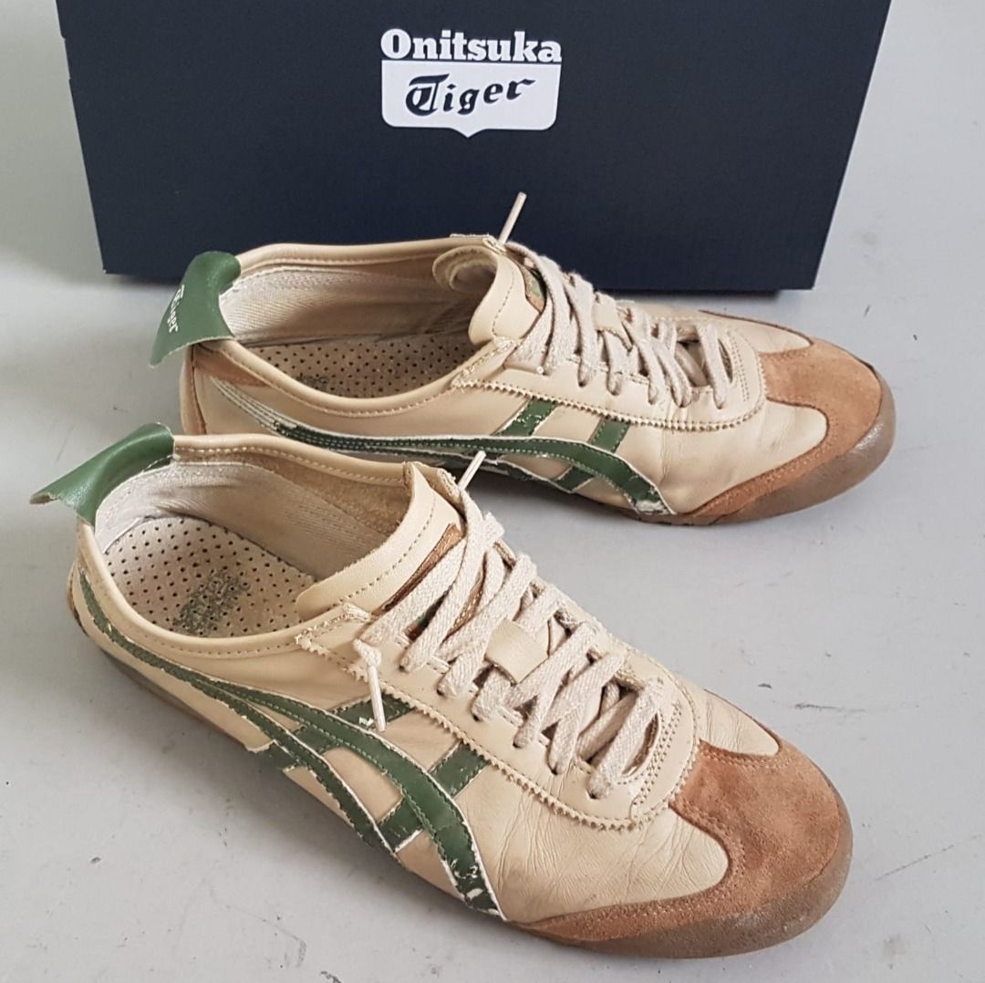 Exclusive Onitsuka Tiger Sneakers Japan Mexico 66 Beige Grass Green Model US 9 EURO 42.5 CM