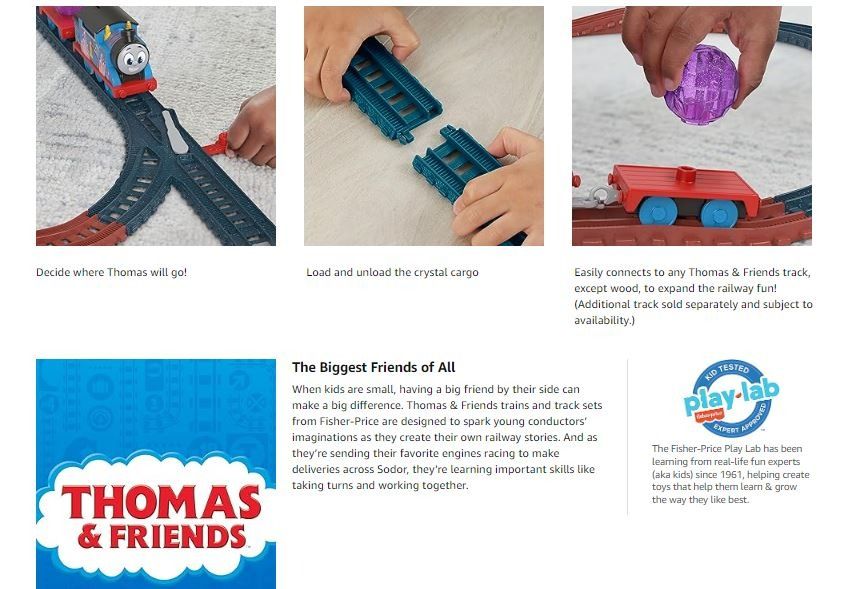 Fisher Price Thomas and Friends Toy Train Set with Motorized Thomas ...