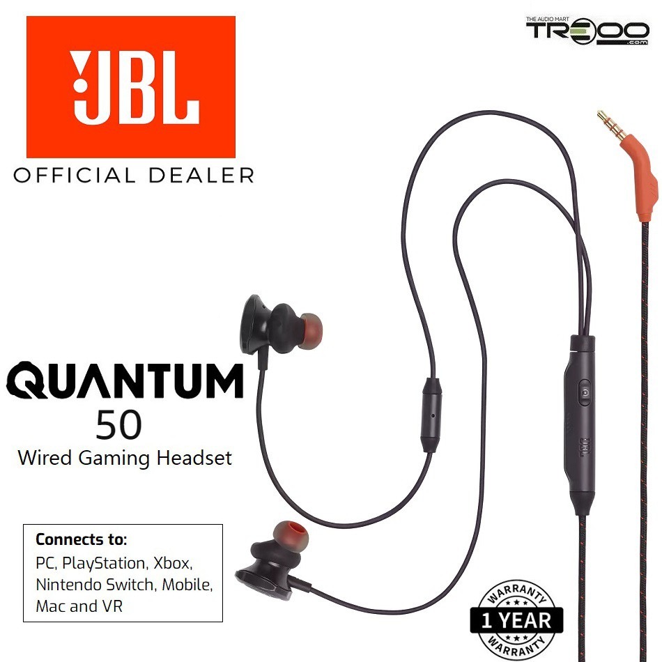 FREE DELIVERY JBL Quantum 50 Multi Platform In Ear Gaming Headset with Microphone Audio Earphones on Carousell
