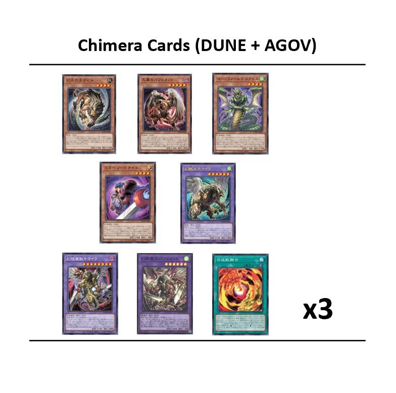 FULL SET!] Chimera Cards Yugioh (DUNE + AGOV), Hobbies & Toys, Toys & Games  on Carousell