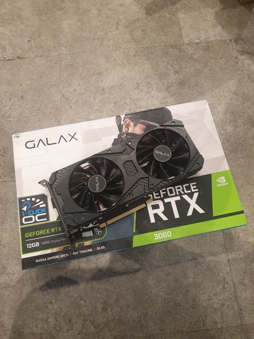 GALAX GEFORCE RTX 3060 1-CLICK OC 12GB DDR6 192BIT NVIDIA VGA CARD