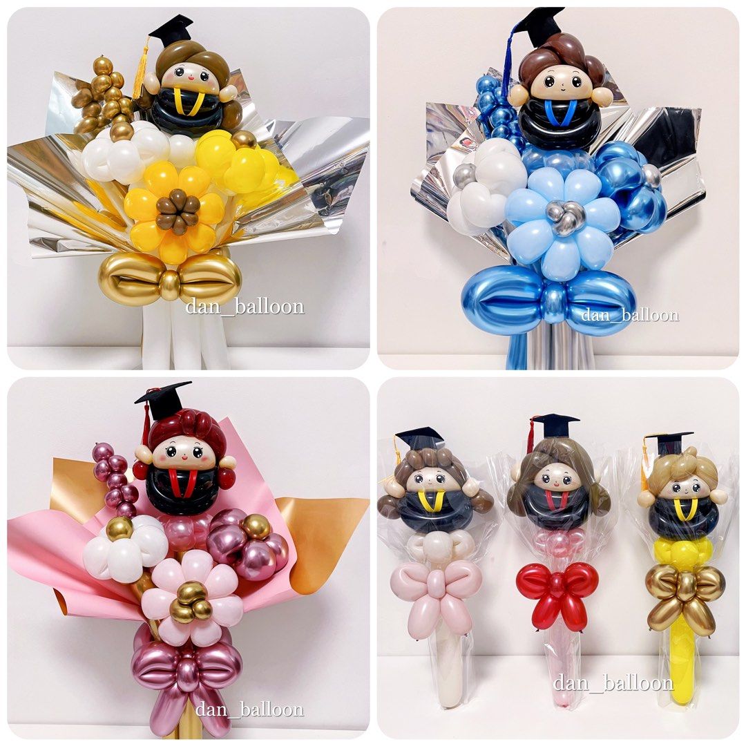 Graduation balloon Bouquet| Graduation flowers | Graduation handmade ...