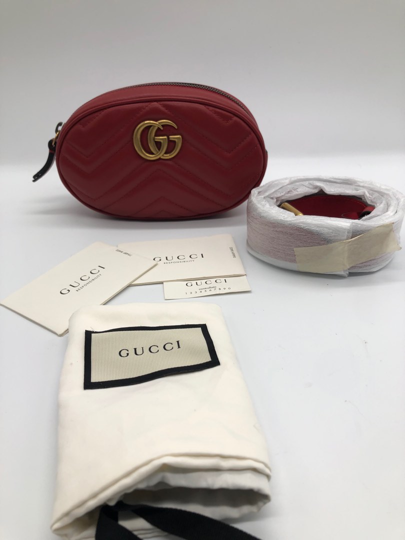 Gucci belt bag red with dustbag and card