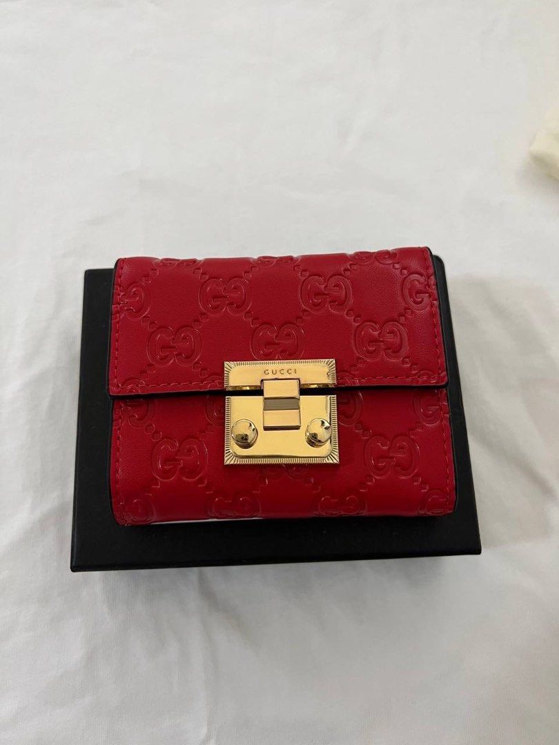 Gucci padlock red wallet