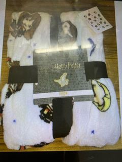 Harry Potter chibi white  throw and blanket