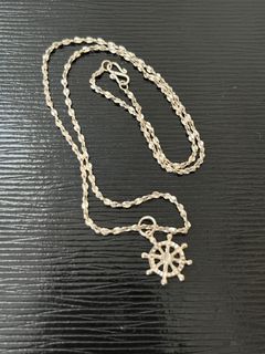 High Quality Silver Ship Wheel Pendant Necklace