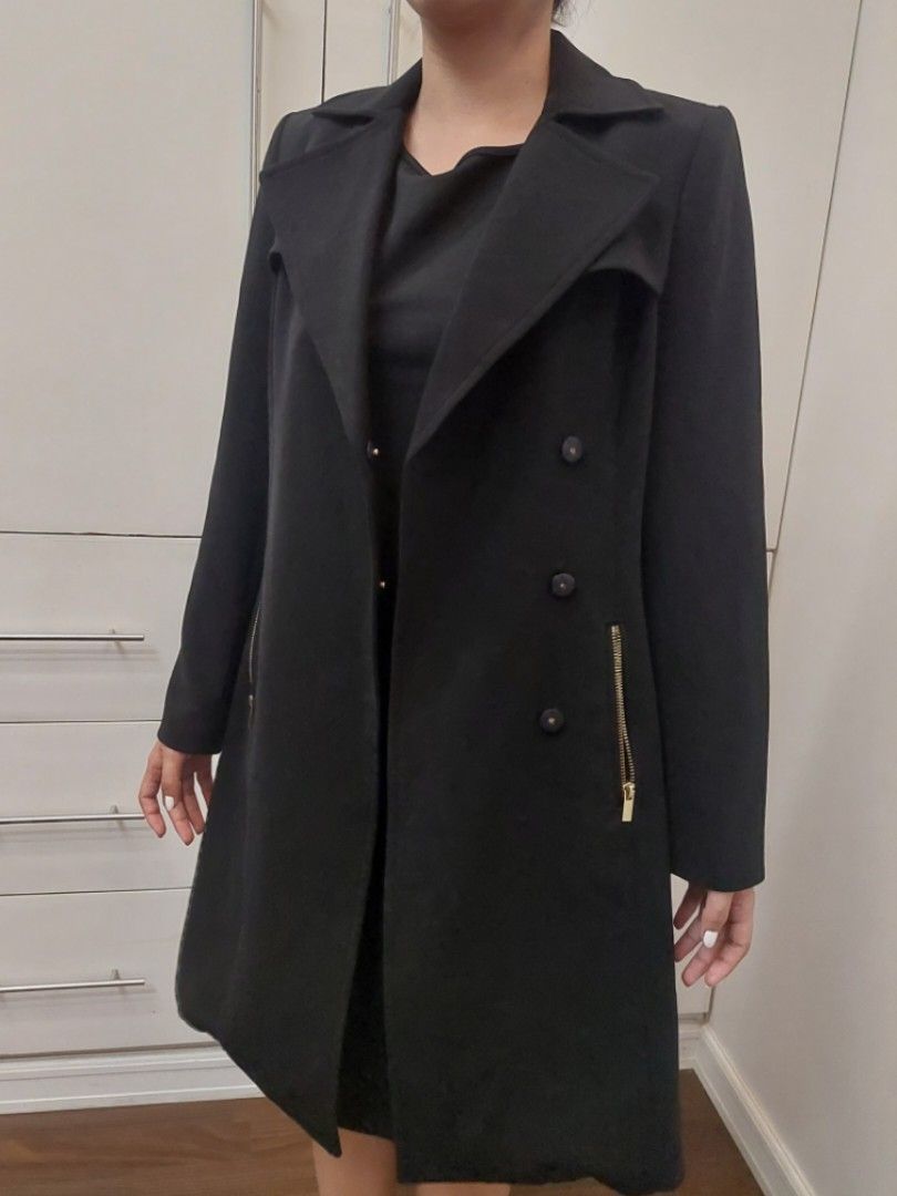 H&m black trench coat sales