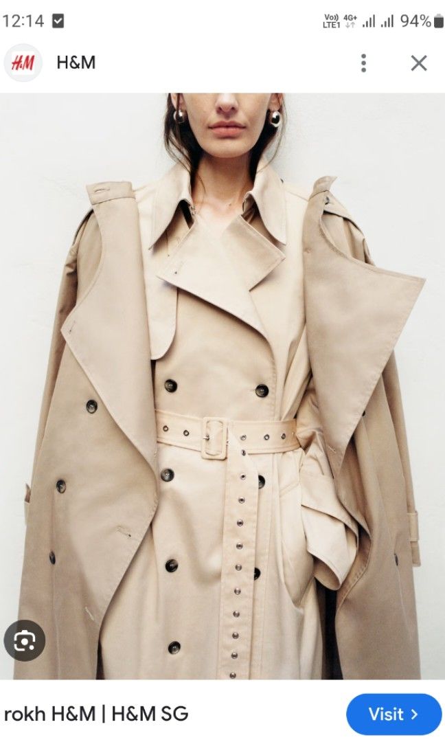 H M Rokh Trench Coat BRAND NEW Women s Fashion Coats Jackets and Outerwear on Carousell
