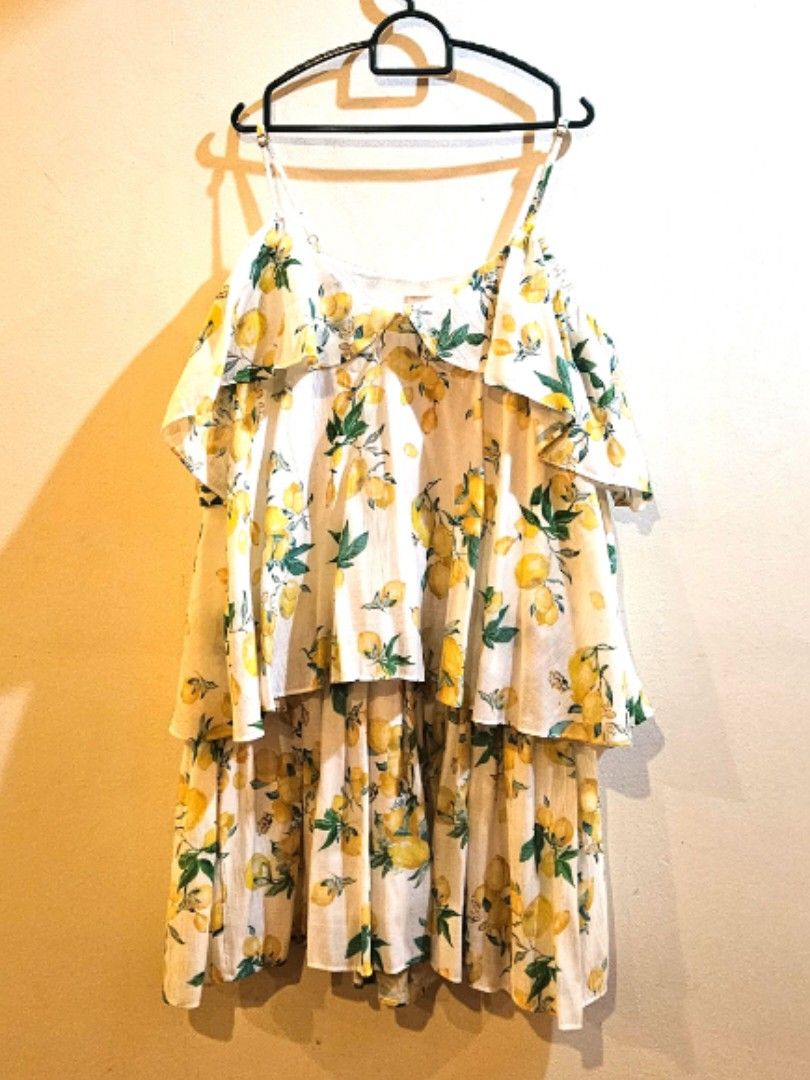 H&M Strappy Flounce Short Dress Uk10, Women's Fashion, Dresses