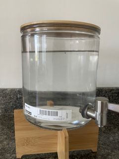 ikea - bamboo and glass water dispenser