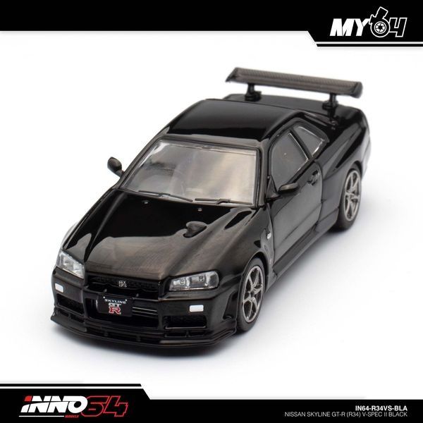 INNO64 1/64 NISSAN SKYLINE GT-R (R34) V-SPEC II BLACK, Hobbies & Toys ...