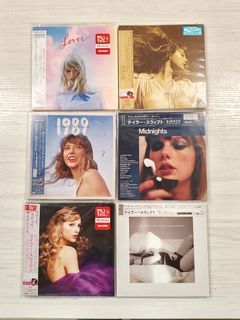 JAPAN DELUXE EDITION/SEALED: TAYLOR SWIFT LIMITED EDITION 7-INCH CARDBOARD SLEEVE PACKAGING JAPAN EDITION LOVER FEARLESS TV 1989 TV MIDNIGHTS SPEAK NOW TV THE TORTURED POETS DEPARTMENT (CD WITH OBI NOT VINYL)