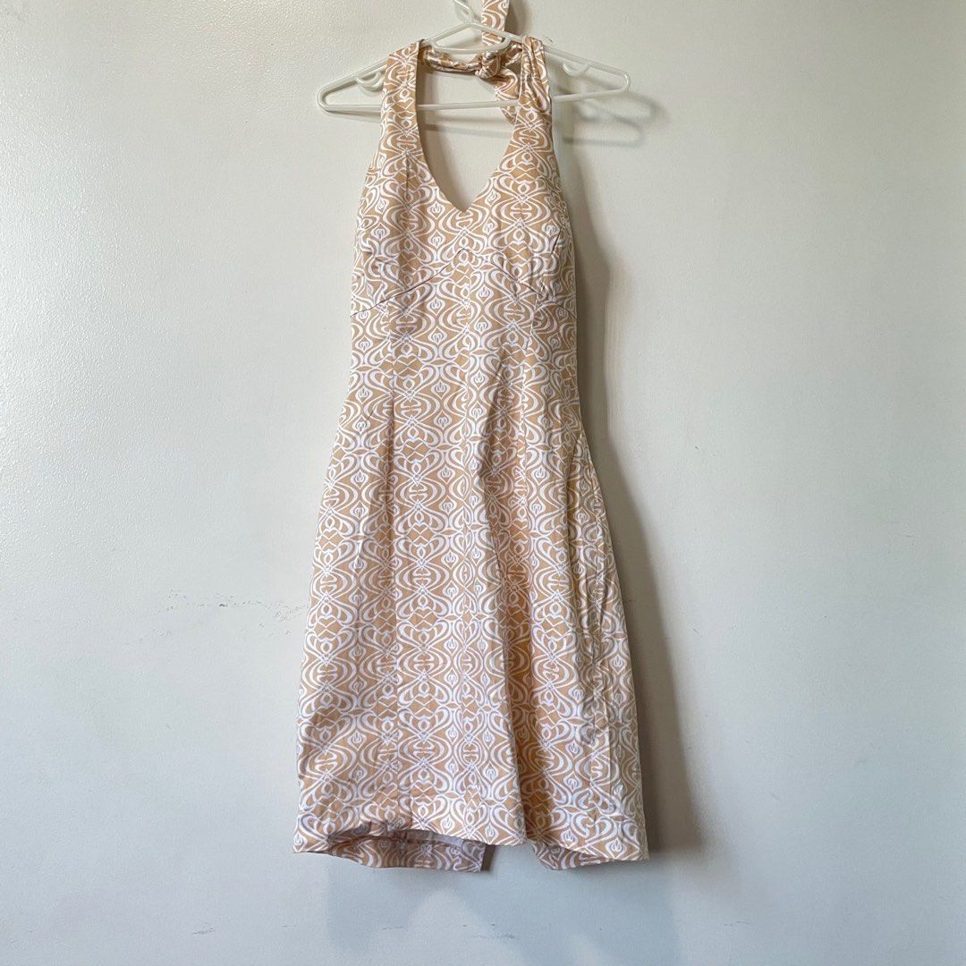 JONES NEW YORK rare print cotton halter summer beach cocktail midi dress,  Women's Fashion, Dresses & Sets, Dresses on Carousell