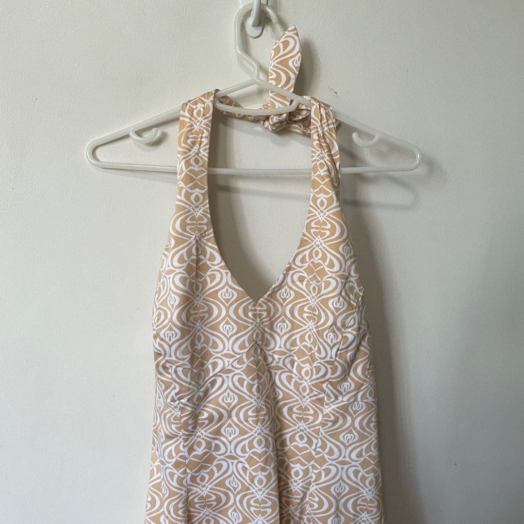 JONES NEW YORK rare print cotton halter summer beach cocktail midi dress,  Women's Fashion, Dresses & Sets, Dresses on Carousell