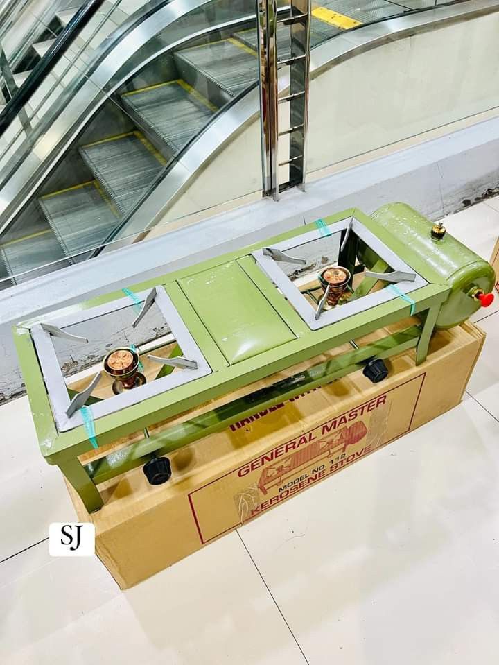 kerosine stove (Category: Cookware & Accessories) located in Manila. Submitted by espinosakimrhian (Listing ID 1301489781, Image 3). Description: RESELLER:2400php :GENERAL MASTER DOUBLE BURNER KEROSINE STOVE ▪️Kerosene gas type ▪️Highquality! @highlight.