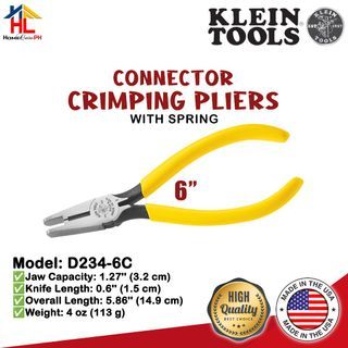 Klein Tools Connector Crimping Pliers with Spring 6 inches