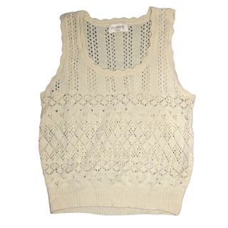 Knitted Cream Vest Sleeveless Top