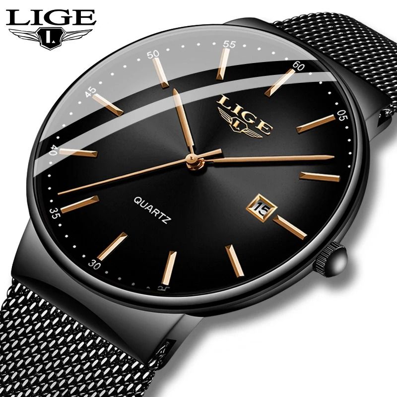 LIGE Mens Watches Fashion Ultra Thin Watch Man Waterproof Date Quartz WristWatch for Men Business Male Clock Relogio Masculino Carousell
