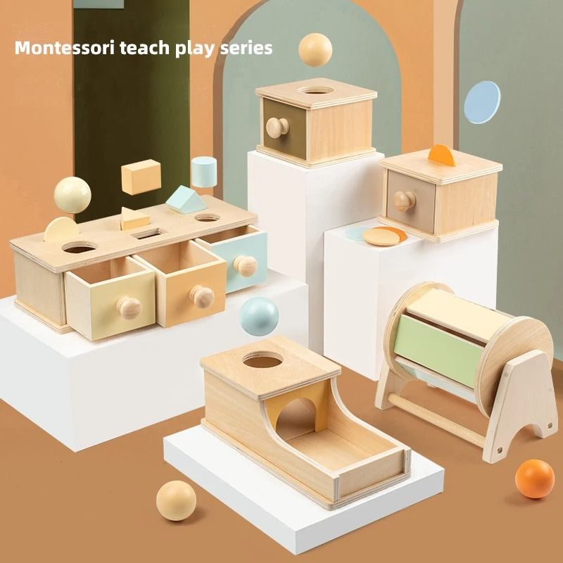 LIQU Montessori Toys Macaroon Color Coin Box Ball Box Object Permanence Box Toys for Infant Toddlers 8 24 Month Baby Learni Carousell