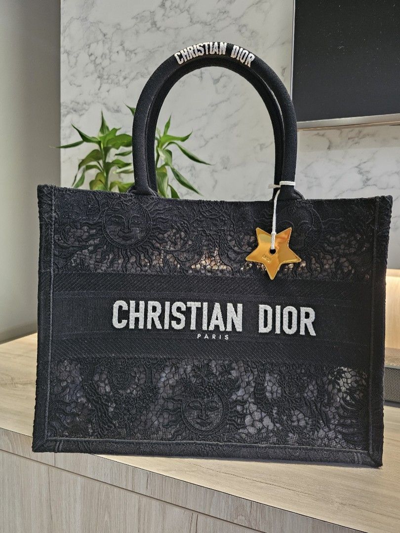 Brand New Medium Dior Book Tote Black Sun Retail 4900