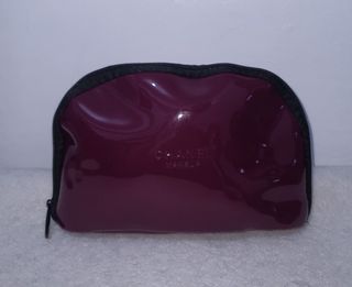Missy's CHANEL MAKEUP Patent Maroon Cosmetic Pouch