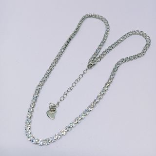 Moissanite tennis necklace. 45cm, Adjustable. 18k plated.