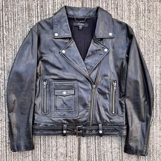 MUUBAA London Leather Biker Jacket