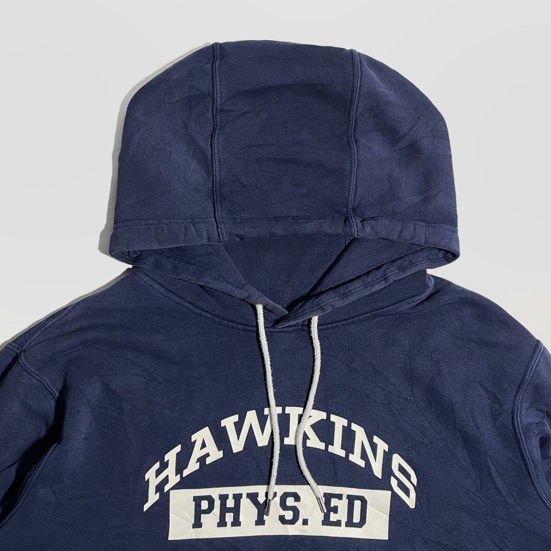Nike x Stranger Things Hawkins high Hoodie Navy Fesyen Pria Pakaian Baju Luaran di Carousell